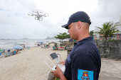 Drones usados no patrulhamento de praias