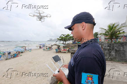 Drones usados no patrulhamento de praias