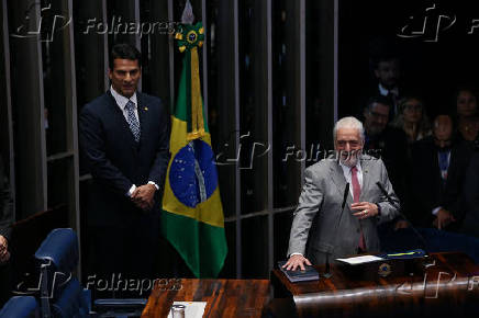 O senador Jaques Wagner (PT-BA) e o deputado federal Iraj Abreu (PSD-GO) (e)