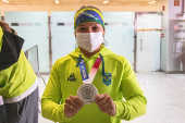 A boxeadora Bia Ferreira, medalha de prata nas Olimpadas de Tquio