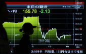 Japanese Yen exchange rate against U.S. dollar is pictured in Tokyo