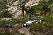 Guardia Civil agents work on the search for the young Briton Jay Slater in the Masca ravine, on the island of Tenerife