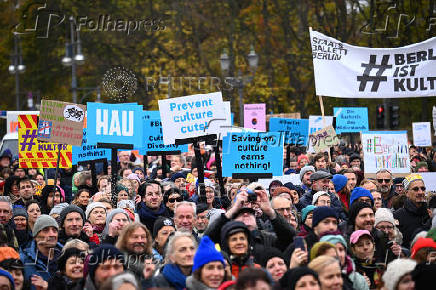 Protest against budget cuts in the culture sector in Berlin