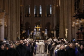 Sunday mass at Notre Dame Cathedral in Paris