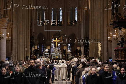 Sunday mass at Notre Dame Cathedral in Paris