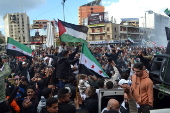 Celebrations in Tripoli after Syrian rebels capture Damascus and overthrow al-Assad