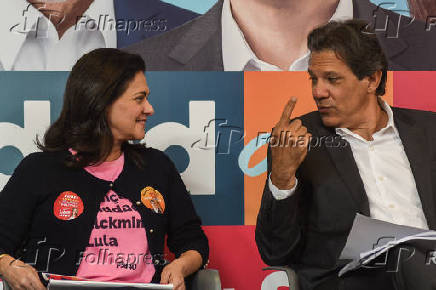 Entrevista coletiva com Fernando Haddad (PT) e Lcia Frana (PSB)