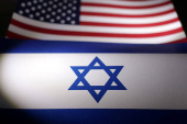 Illustration shows Israeli and U.S. flags