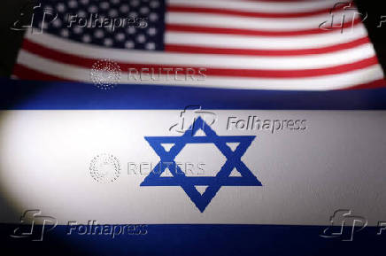 Illustration shows Israeli and U.S. flags