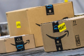 Amazon fulfillment center buzzes on Cyber Monday