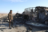 Damage around Qamishli International Airport area