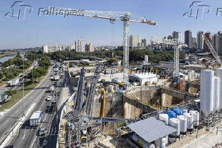 Vista das obras da linha 6 Laranja