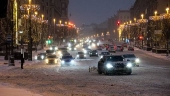 Iluminao de Natal entre as lmpadas de rua, em Moscou, na Rssia