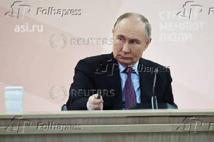 Russian President Putin attends a meeting of the Supervisory Board of the Agency for Strategic Initiatives in Moscow