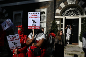 People demonstrate in support of Palestinians in Gaza, in London