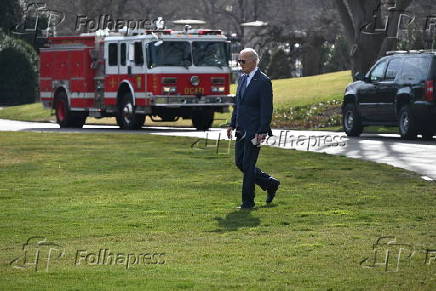 O presidente dos EUA, Joe Biden, ao deixar a Casa Branca