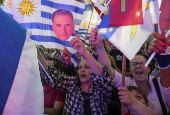 Uruguay's centre-left presidential candidate Yamandu Orsi holds his closing campaign rally, in Las Piedras