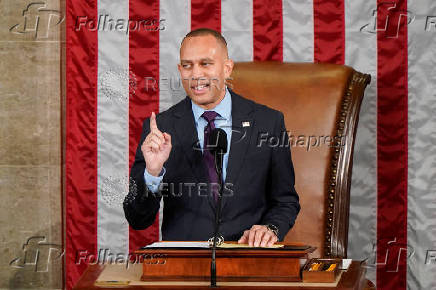 U.S. representatives gather to vote for their new Speaker of the House on the first day of the new Congress at the U.S. Capitol in Washington