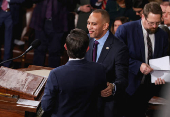 U.S. representatives gather to vote for their new Speaker of the House on the first day of the new Congress at the U.S. Capitol in Washington