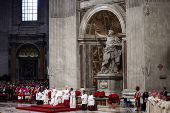 Pope Francis celebrates Mass for the Feast of Epiphany in Saint Peter's Basilica at the Vatican