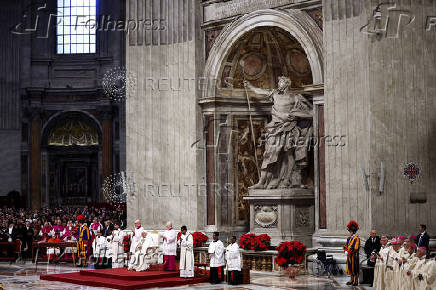 Pope Francis celebrates Mass for the Feast of Epiphany in Saint Peter's Basilica at the Vatican