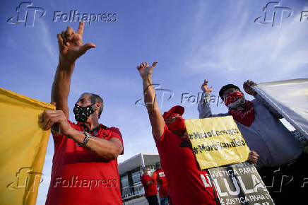 Manifestao em apoio ao presidente Lula