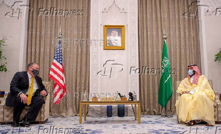 U.S. Secretary of State Mike Pompeo meets with Saudi Crown Prince Mohammed bin Salman during his visit to the country, in Riyadh