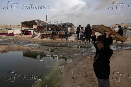 Internally displaced Palestinians in Rafah, southern Gaza