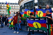 Caledonian activsts protest in Paris