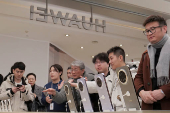 Huawei's newly unveiled Mate 70 smartphone series in Beijing