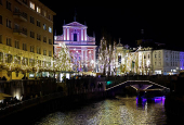 Christmas lights are illuminated in Ljubljana