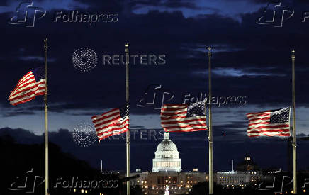 Flags at half-staff following the death of former President Jimmy Carter