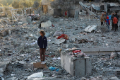 Site of an Israeli strike on a house, amid the Israel-Hamas conflict, in Al Maghazi refugee camp in the central Gaza Strip