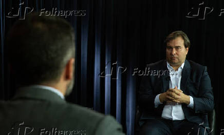 O presidente da Cmara dos Deputados, Rodrigo Maia, durante entrevista