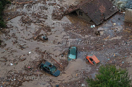 Aftermath of floods and landslides in the village of Donja Jablanica