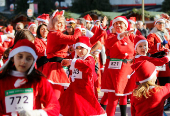 The annual Santa race competition in Skopje