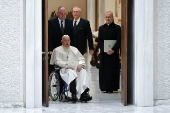 Pope Francis leads Wednesday's general audience in Vatican City