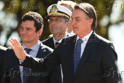Jair Bolsonaro e o ministro da Justia, Sergio Moro