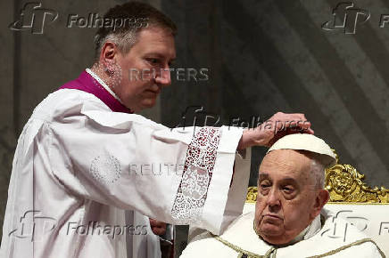 Pope Francis begins four days of Easter events with the Chrism Mass in St. Peter's Basilica at the Vatican