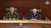 Russian Deputy Defence Ministers Timur Ivanov and Yury Sadovenko attend a meeting in Moscow