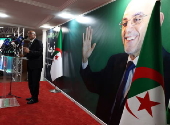 Presidential candidate Abdelali Hassani Cherif press conference in Algiers