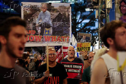 Protest against the government and to show support for the hostages who were kidnapped during the deadly October 7 attack, in Tel Aviv