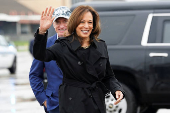 Democratic presidential nominee and U.S. VP Kamala Harris visits US-Mexico border