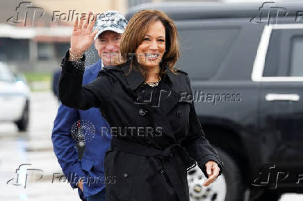 Democratic presidential nominee and U.S. VP Kamala Harris visits US-Mexico border