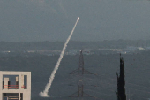 Israel's Iron Dome anti-missile system operates for interceptions in the northern city of Nahariya