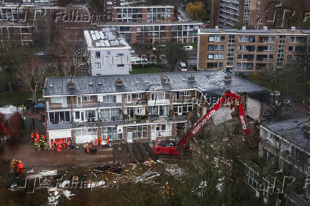 Aftermath of an explosion in a residential area, in The Hague