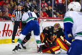 NHL: Vancouver Canucks at Calgary Flames