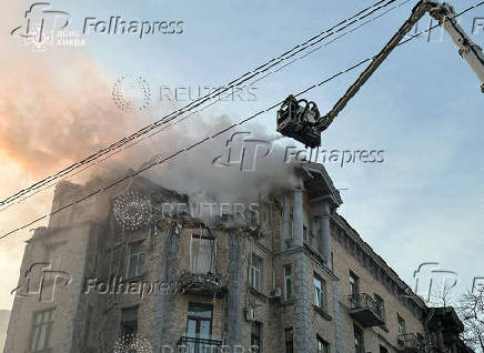 Aftermath of a Russian drone attack in Kyiv