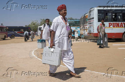 Preparations ahead of the second phase of the general elections, in Barmer