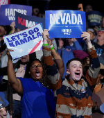 Democratic presidential nominee U.S. Vice President Kamala Harris holds a campaign rally in Reno